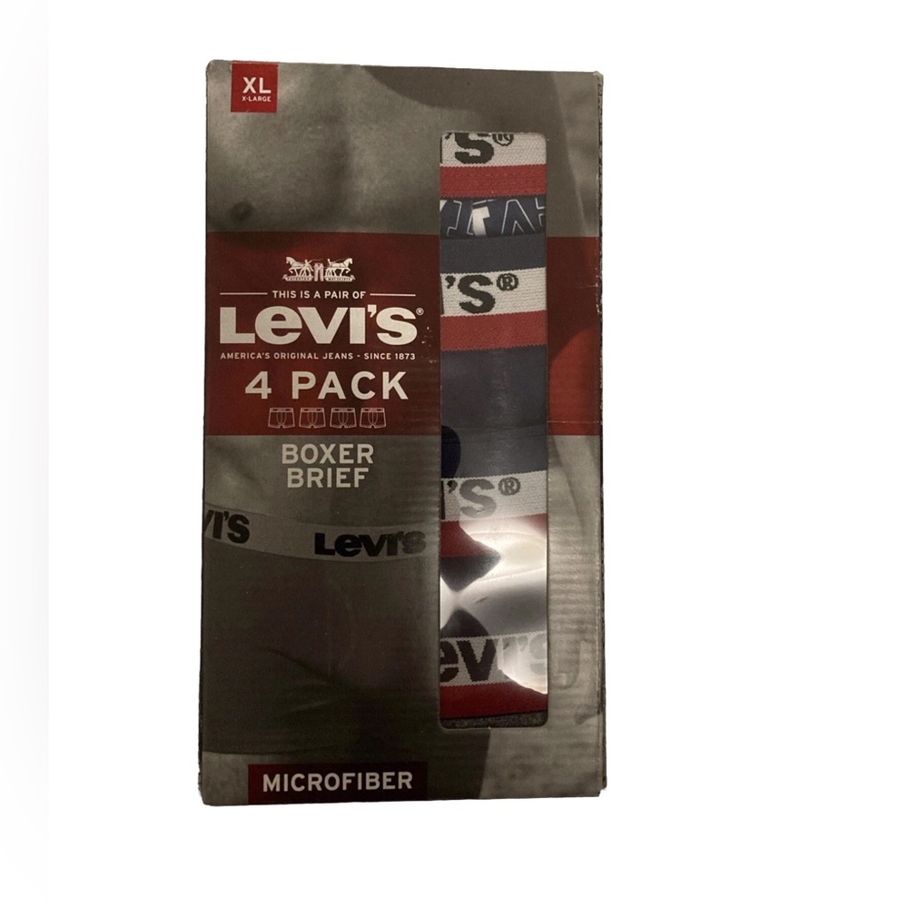 Levi's Boxer Briefs 4-Pack Red and Blue Microfiber Size XL